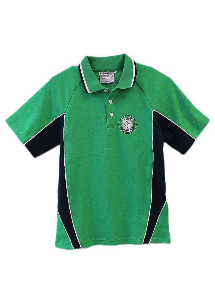 Sherwood School Polo SS Green/Navy